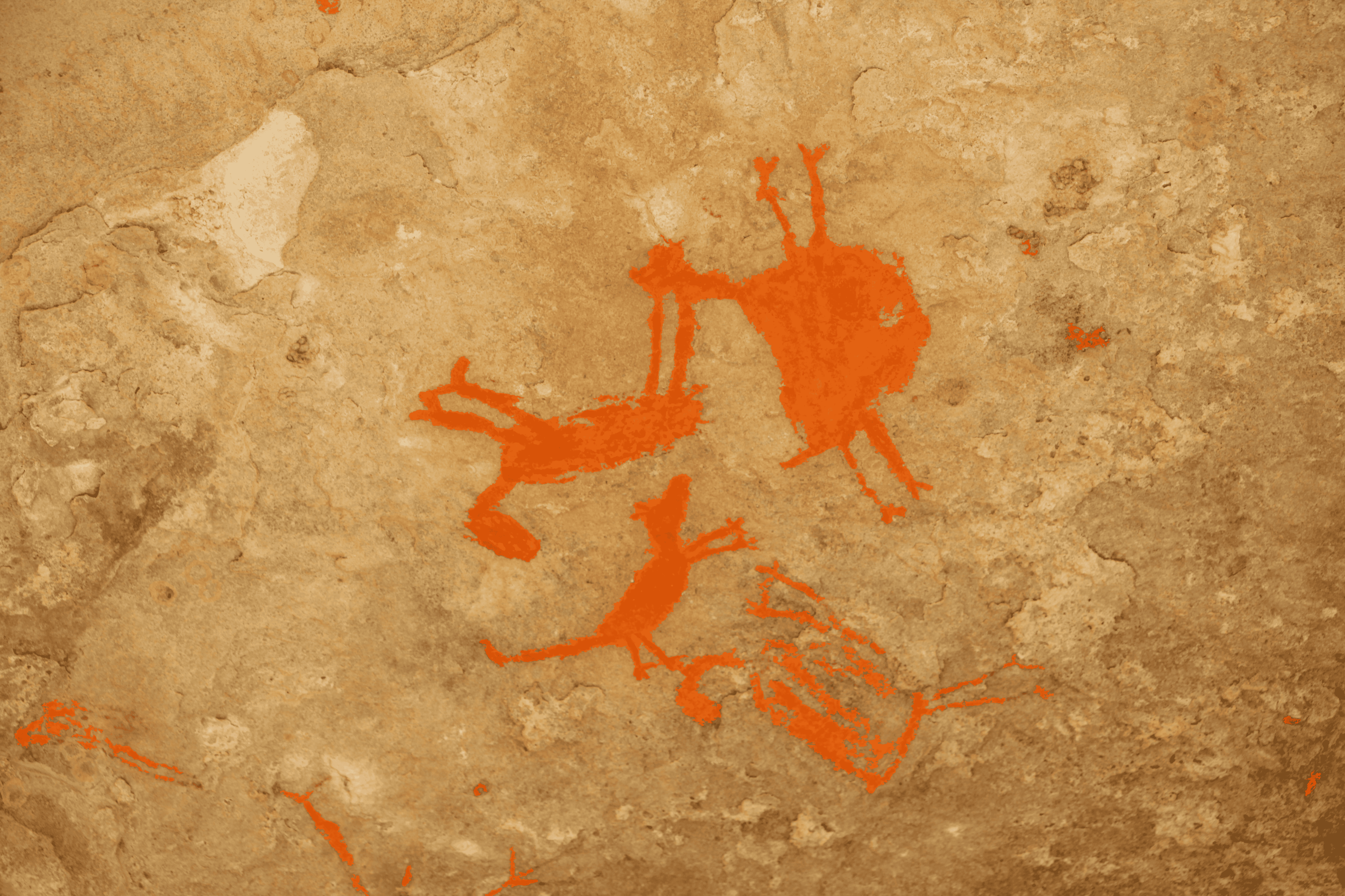 The same panel with the pigment Ra3i recovered highlighted