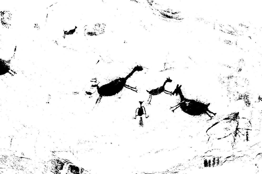 The raw pigment mask from k-means clustering